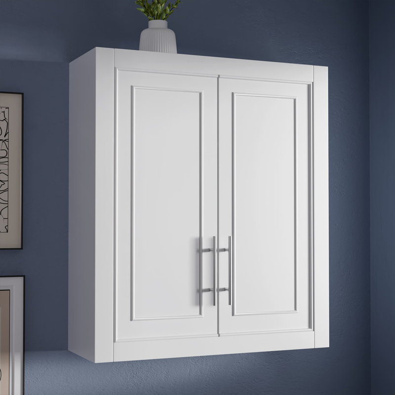 Armoire de rangement murale pour salle de bain H 26 po x l 22 po, Blanc