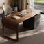 Bureau rectangulaire en bois manufacturé brun noisette-731561290-731561288