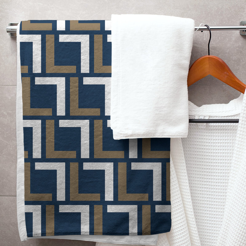 Bath Towel, Millennium Blue/New Century Gold/White