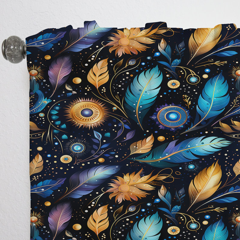 Cosmic Nomad Boho Motif III - Rideau abstrait Boho - Rideau abstrait obscurcissant - 1 panneau, L 52 po x L 90 po