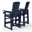Ensemble de chaises de bar d'extérieur en poly avec plateau de connexion et porte-gobelet-241620256
