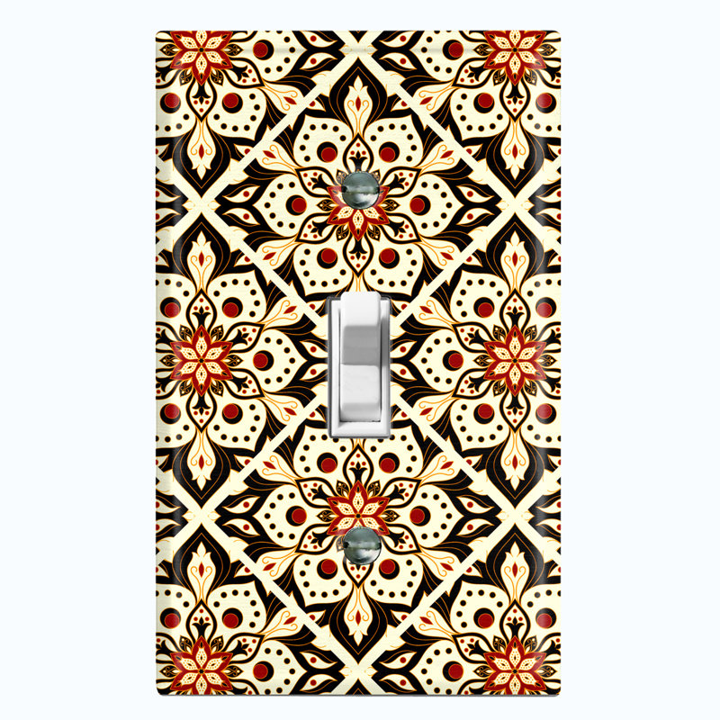 Patterned 1 - Gang Toggle Light Switch Standard Wall Plate