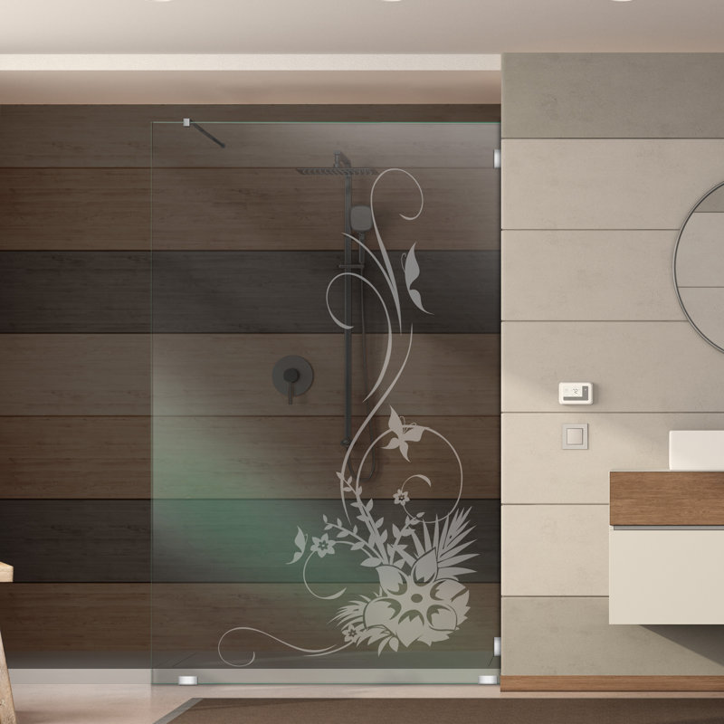 Paroi de douche fixe en verre trempé l 24 po x H 75 po, Non privé