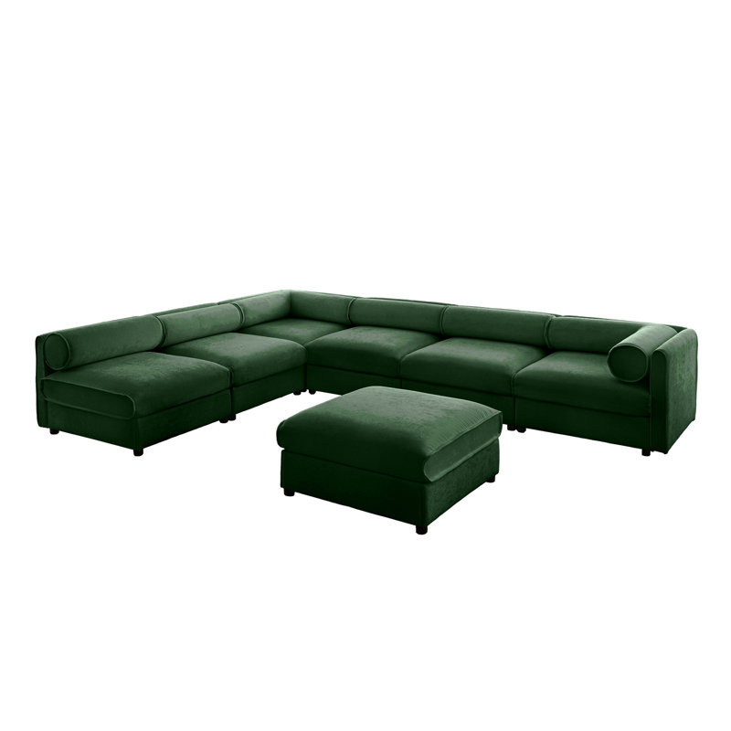 Canapé modulaire moderne de 6 pièces avec rangement en chenille douce de style contemporain Cylindrica pour le salon