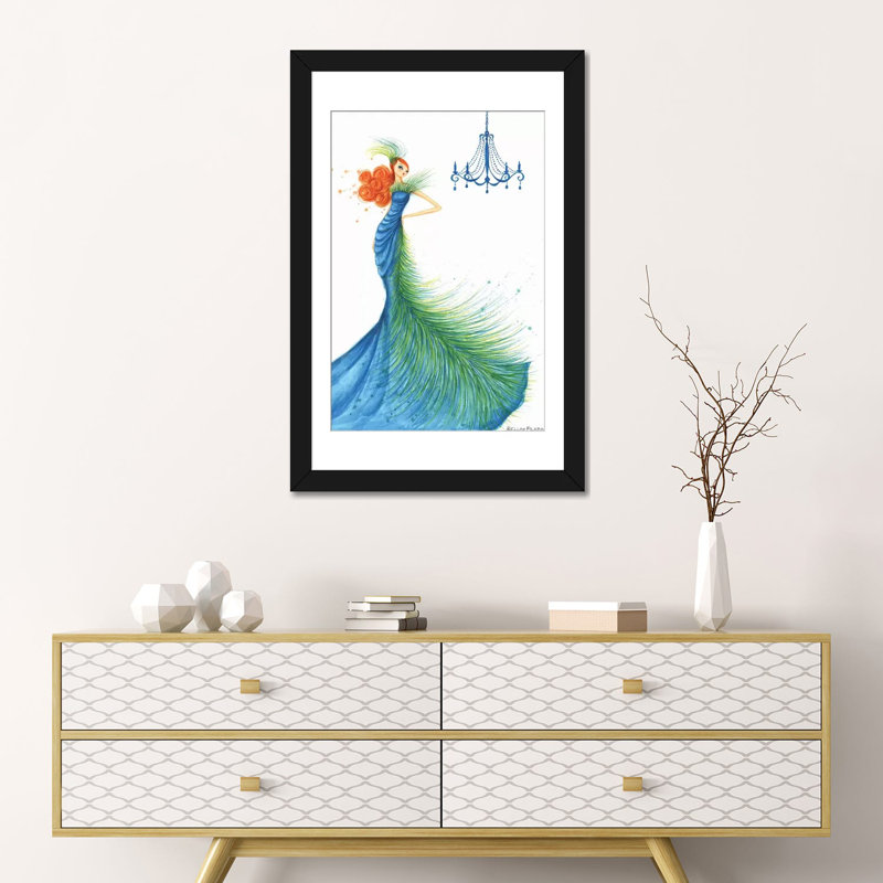 «Couture Feather» par Bella Pilar, reproduction d'art sur toile tendue, H 8 po x l 12 po x P 0,75 po, Toile tendue