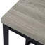 Ensemble de salle à manger très long à hauteur de comptoir avec 3 tabourets, panneau de fibres à densité moyenne gris classique et métal, table de pub rectangulaire pour 4 petits espaces