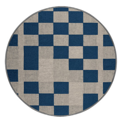 Tapis gris à carreaux lavable à la machine