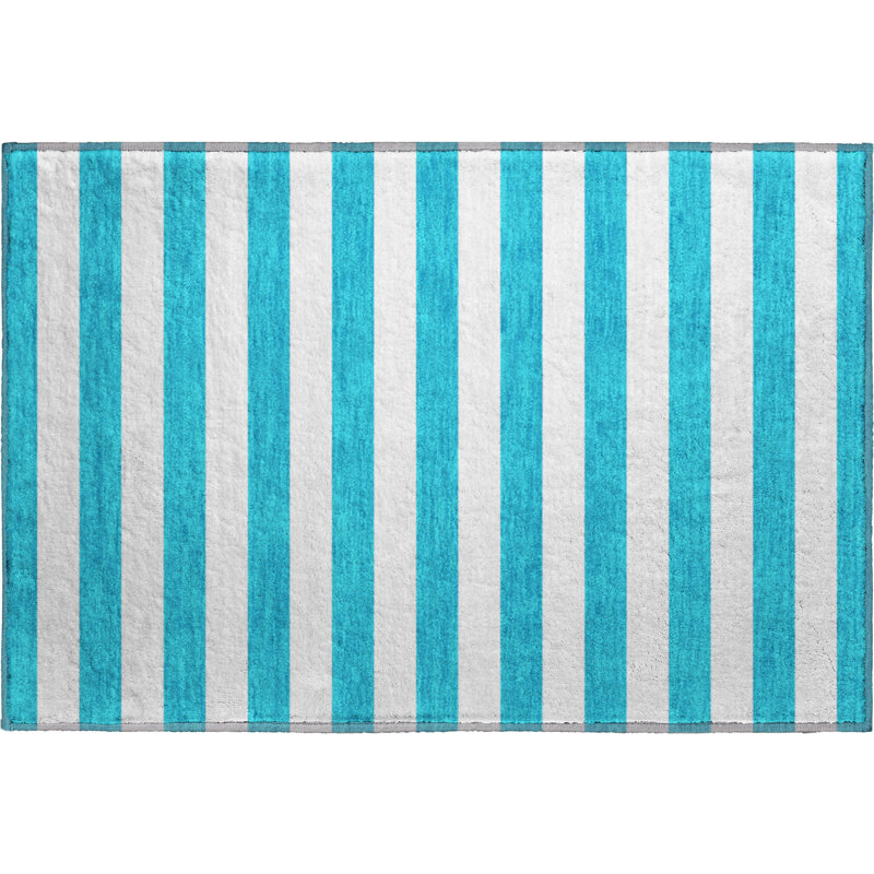 Premium Machine Washable Cerrito AMF528 Teal Rug, Rectangle 1'8" x 2'6"