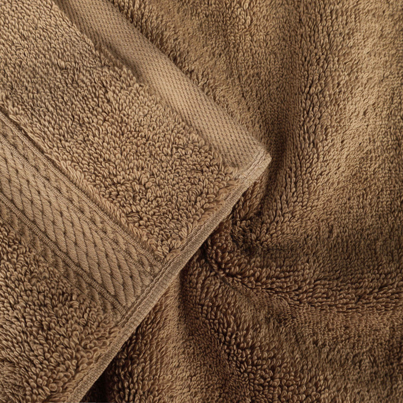 Egyptian Cotton Plush Heavyweight Absorbent 9 Piece Bathroom Towel Set, Latte
