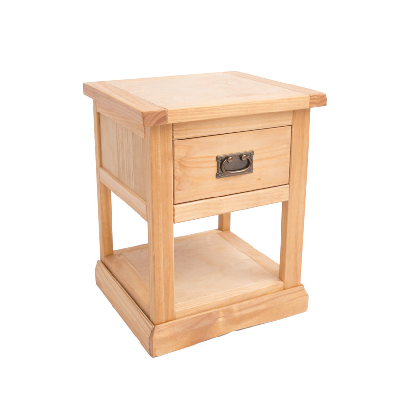 Cloyd 45cm W Plywood / Laminate Board Bedside Table, Oak