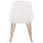 Lot de 2 chaises blanches en similicuir avec pieds en bois blanchi et courbé, assise rembourrée pour un confort optimal à l'intérieur, capacité de charge maximale de 113 kg (250 lb).