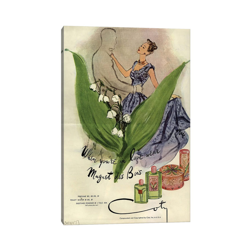 1940s Coty Perfume Magazine Advert by Carl Erickson - Gallery-Wrapped Canvas Giclée on Canvas, Canvas