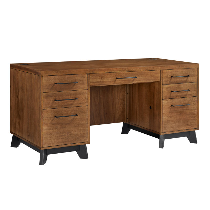 Bureau double caisson en bois Annalaya