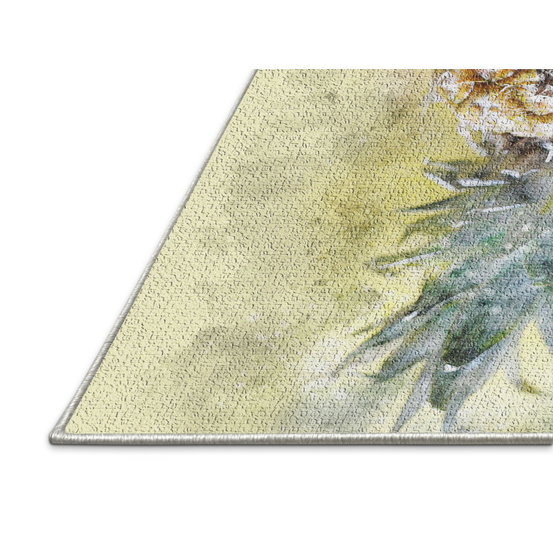 Tapis jaune ananas, Rectangle 4 pi x 6 pi