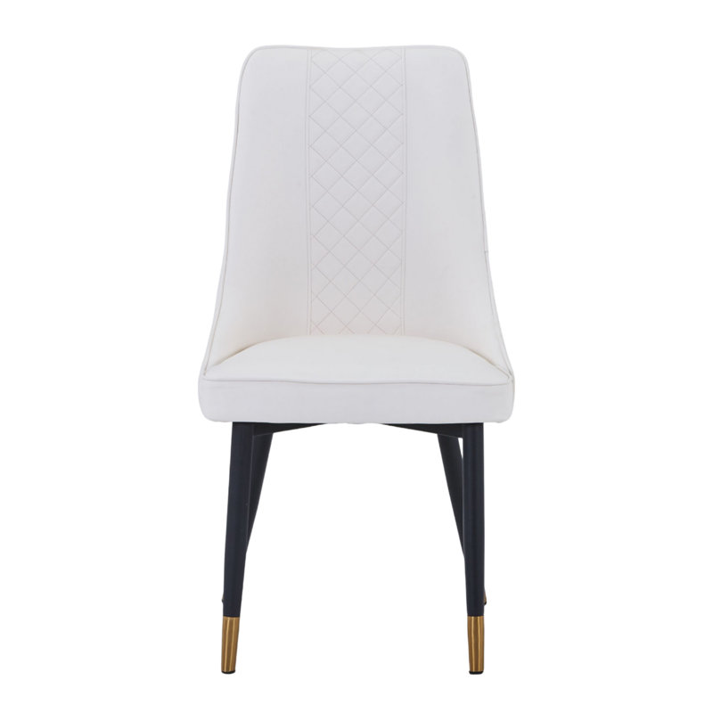 Calume Dining Side Chair – Modern Upholstered Dining Chair with High Back, Diamond Stitching, and Solid Oak Wood Legs, Ergonomic Kitchen & Dining Room Chair