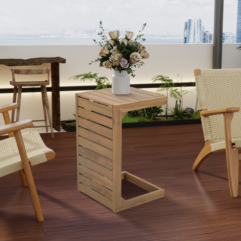 24.48" H Solid Wood End Table, Brown