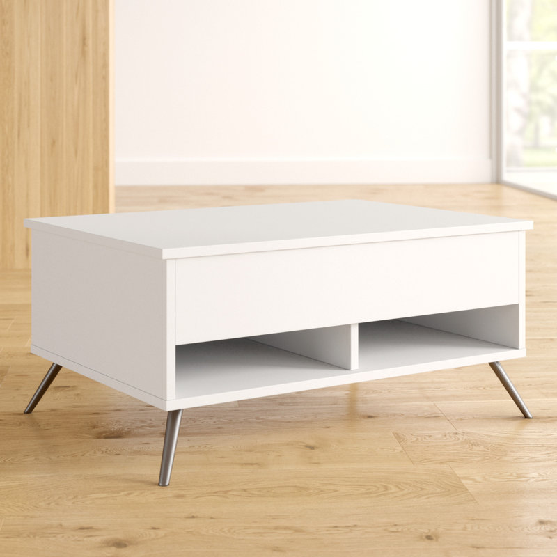 Table basse avec rangement Raynham, Blanc