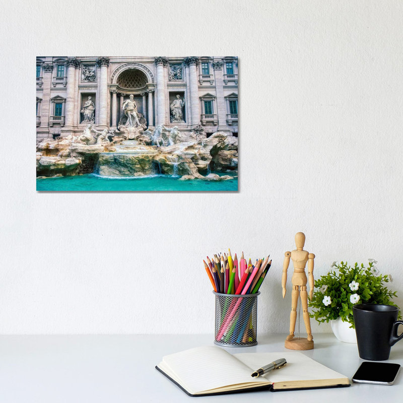 Trevi Fountain by Zoe Schumacher - No Frame Print on Canvas, 20.32 cm H x 30.48 cm W