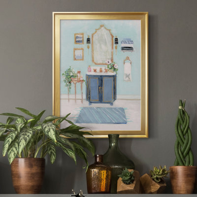 «Blue Bath II», peinture sur toile encadrée