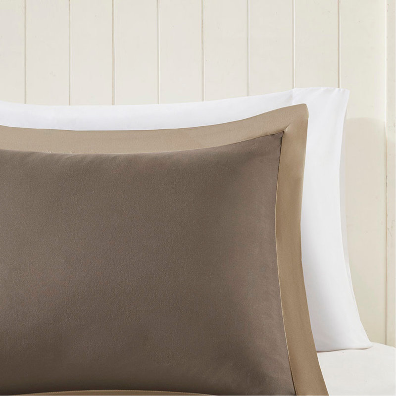 Ensemble d'édredon réversible en duvet synthétique matelassé double / grand 3M Scotchgard, Brun + sable