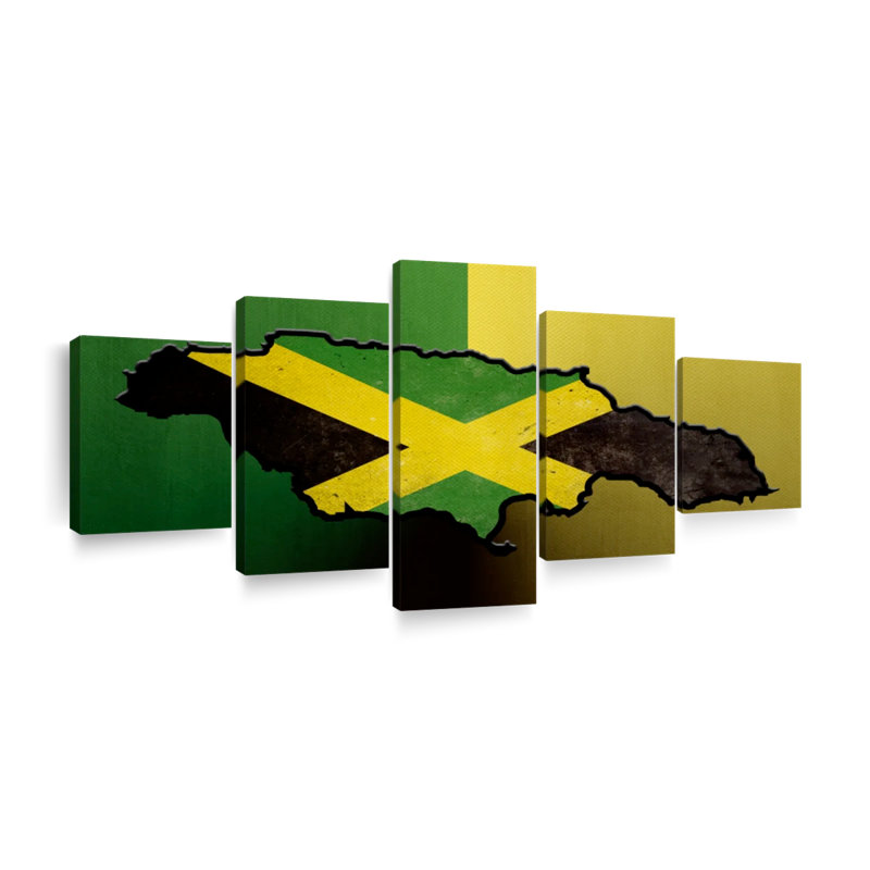 «Jamaican Island Flag», reproduction d'art sur toile, H 24 po x l 55 po x P 1,25 po