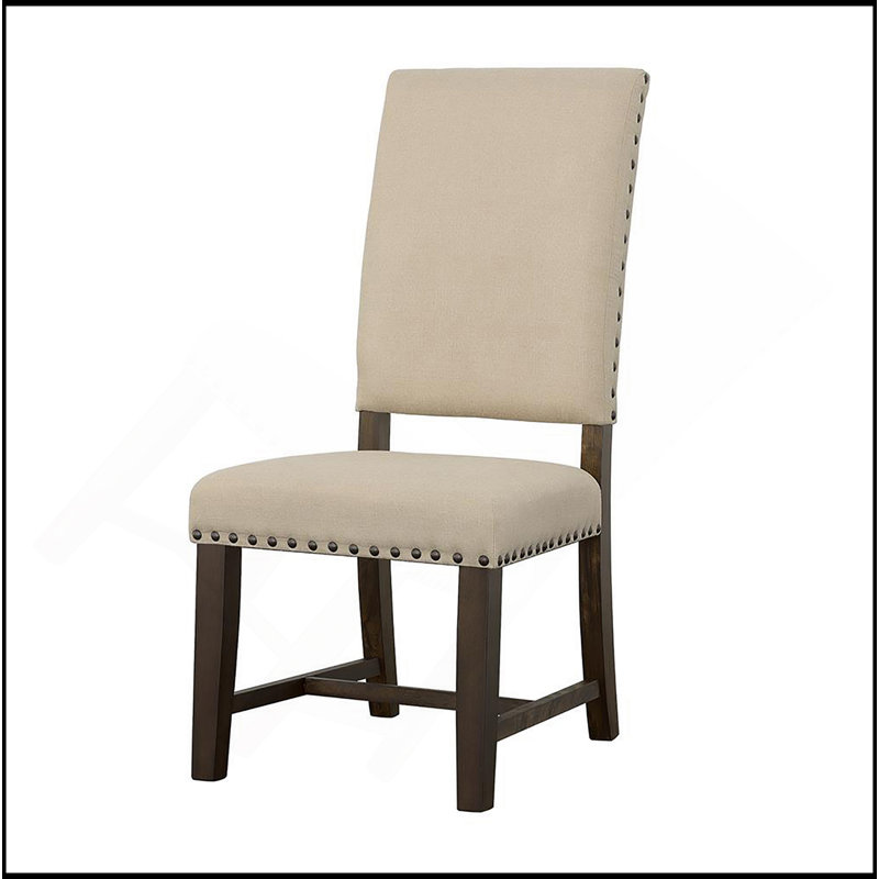 Ensemble de chaises d'appoint rembourrées beige et noir fumé (ensemble de 2)
