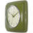 Square Retro Wall Clock, Olive Green, 9.25"