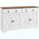 Buffet Farmhouse - 4 portes de style grange avec 2 tiroirs et tablettes de rangement réglables