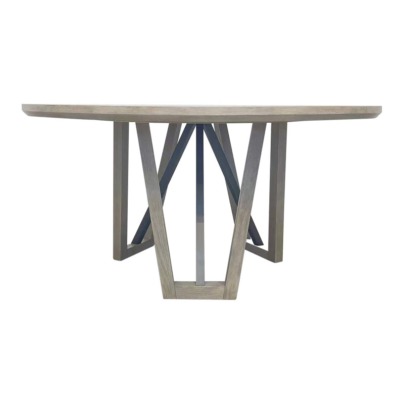 Artresha Oak Round Solid Wood Dining Table