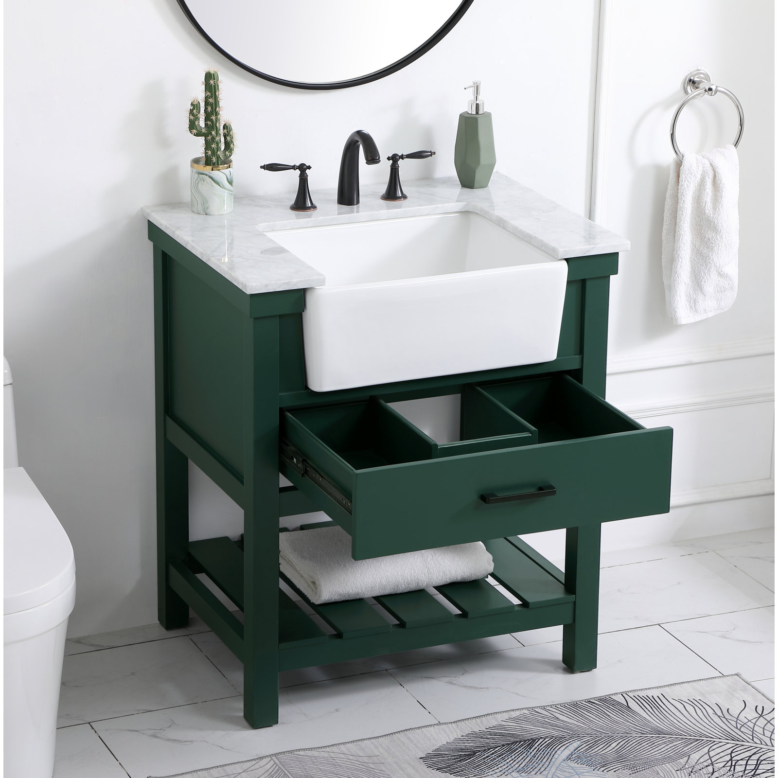Pelaghia 30'' Single Bathroom Vanity, Green