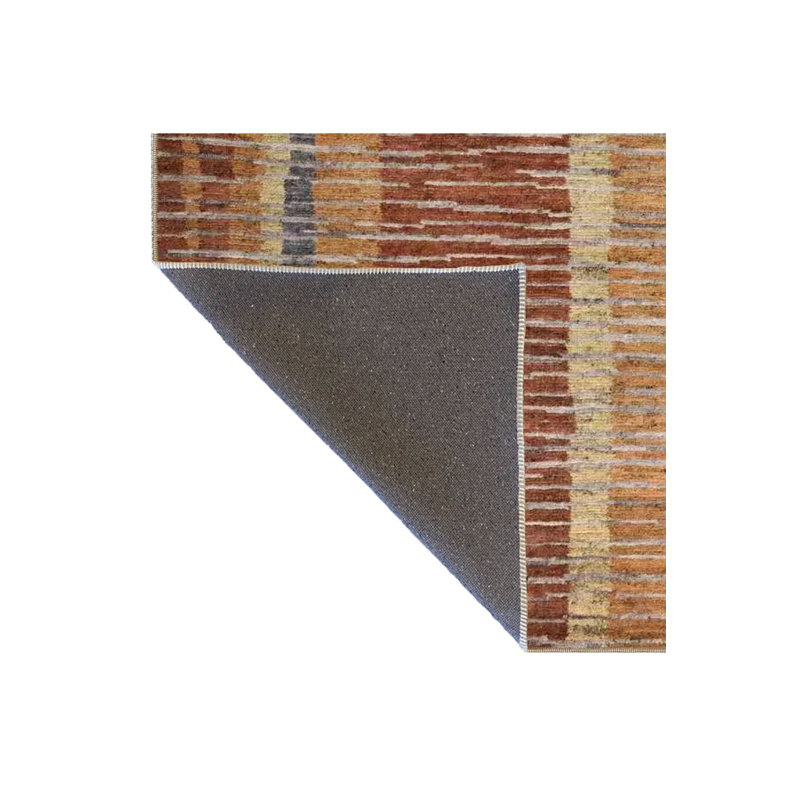 Tapis décoratif à rayures tissé et moderne lavable à la machine, Rectangle 2 pi 6 po x 4 pi 11 po