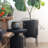 SantaClara Round Metal Planter with Chevron Pattern on Stand