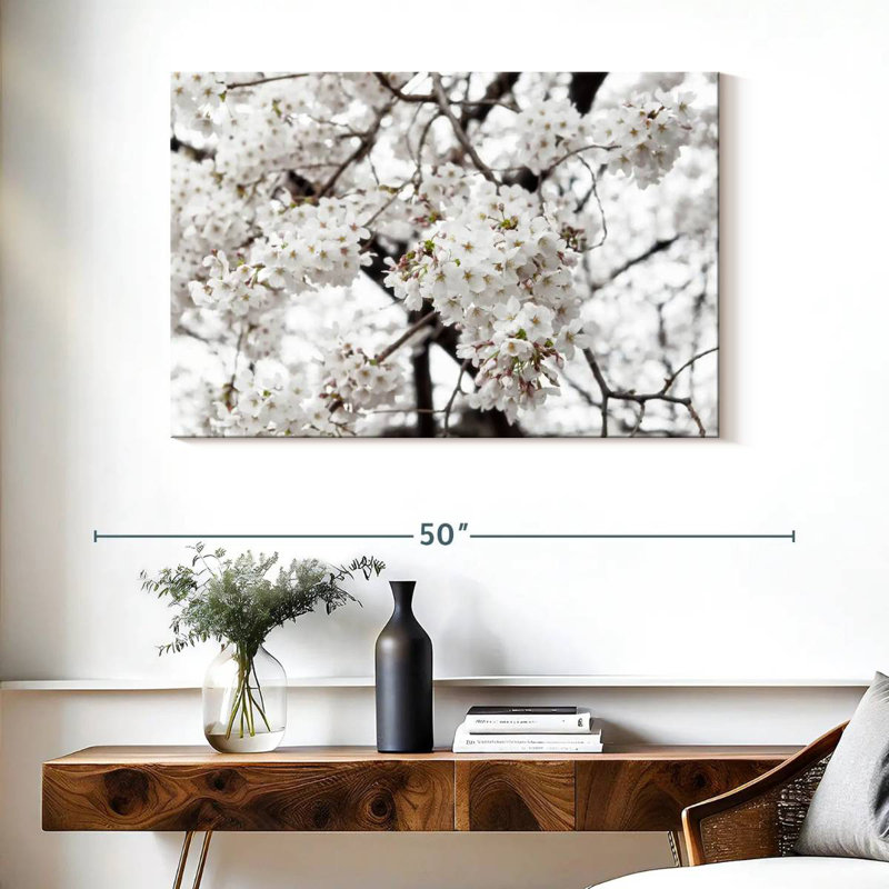 Harnek White Sakura Cherry Blossom, 26" H x 39" W