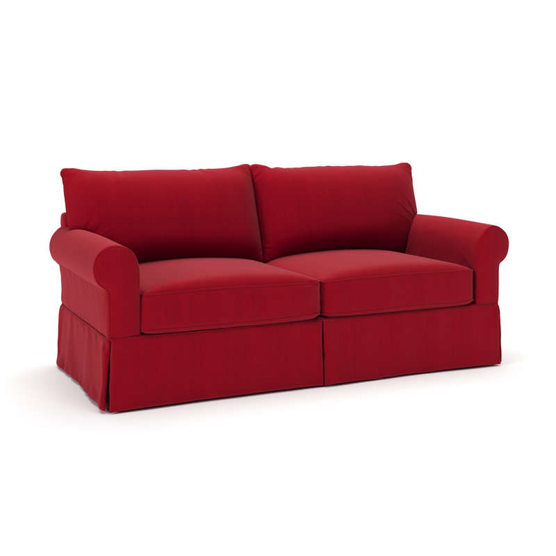Amari 83'' Slipcovered Sofa, Bayou Flame Canvas