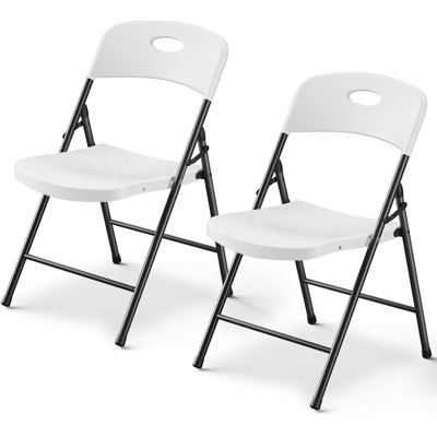 350 lbs Heavy Duty Plastic Folding Chairs, Indoor Outdoor Portable Stackable Chairs for Party Wedding Patio