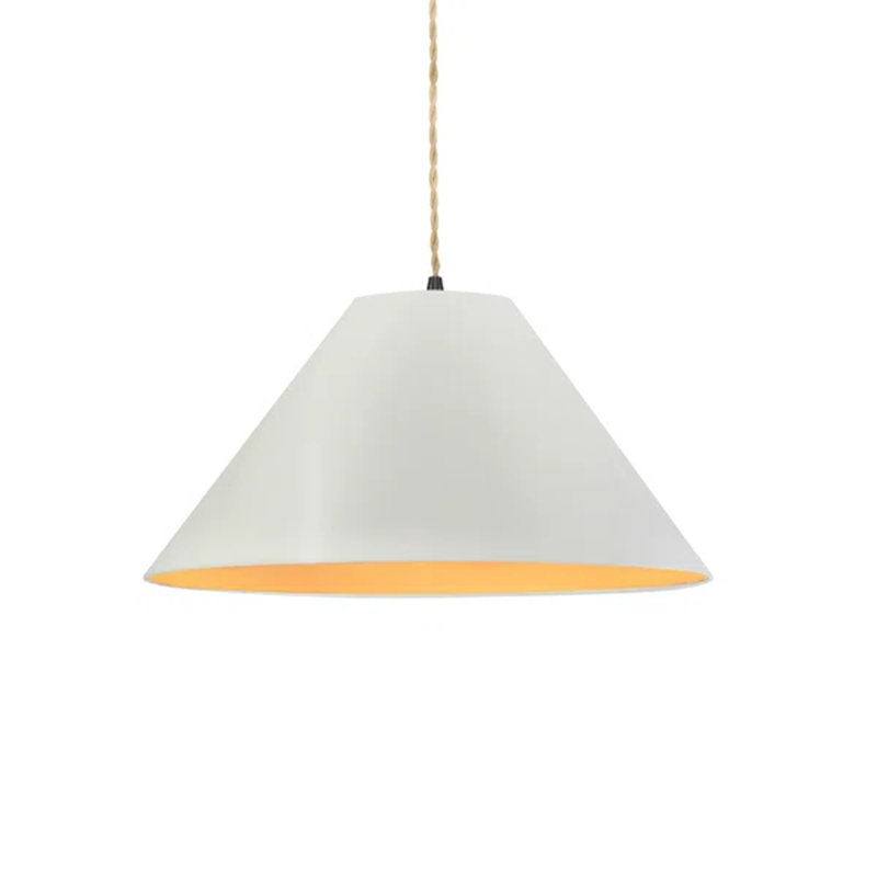 Radiance - Luminaire suspendu 1 lumière Avola - l 15 po x H 7,25 po - ampoule remplaçable - cordon torsadé beige, Noir mat