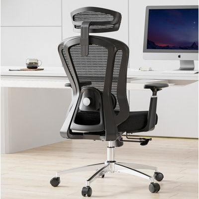 Chaise de bureau ergonomique, chaise d'ordinateur à haut dossier avec roulettes, chaise de suture pour personnes lourdes, siège de bureau réglable en profondeur, accoudoirs 3D et appui-tête réglable