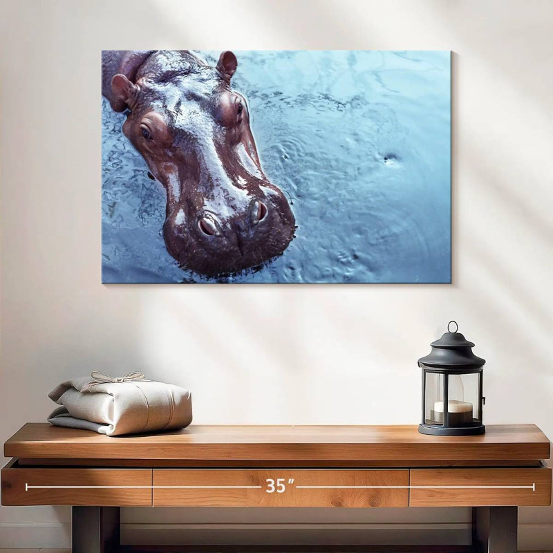 Brampt Floating Hippo, 16" H x 24" W