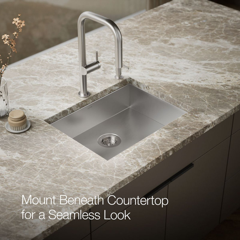 Vault 24-In X 18-1/4-In X 6-1/4-In Undermount Single-Bowl Kitchen Sink