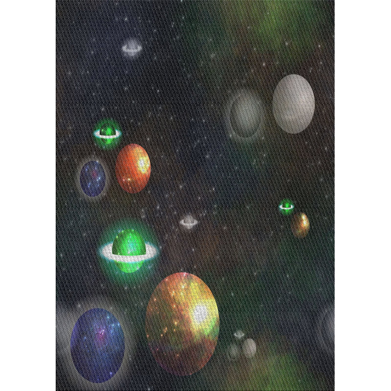 Vert/bleu/noir/Tapis décoratif, Rectangle 5 pi x 8 pi
