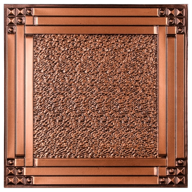 Carreau de plafond à poser ou à coller en cuivre antique Genoa 2 pi x 2 pi (40 pieds carrés / caisse), Cuivre antique