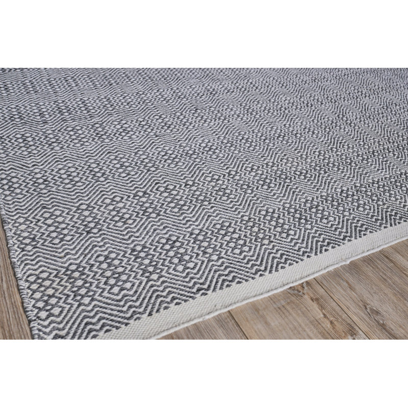 Echo Geometric Area Rug in Ivory, Rectangle 6' x 9'