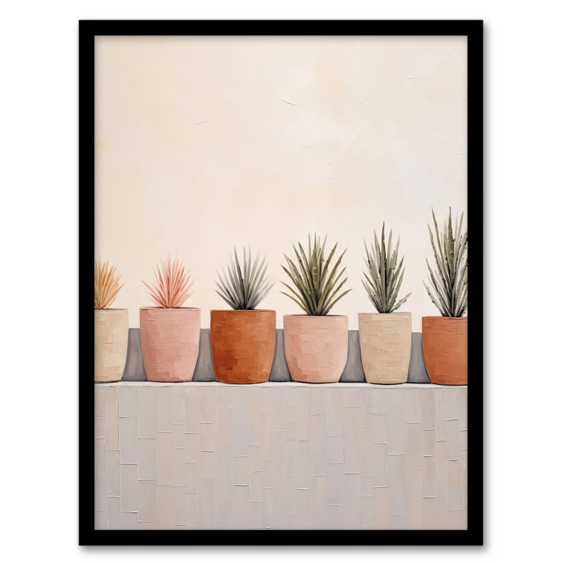 Growing Plants Neutral House Plants Calm 1 Piece Single Picture Frame Wall Art
