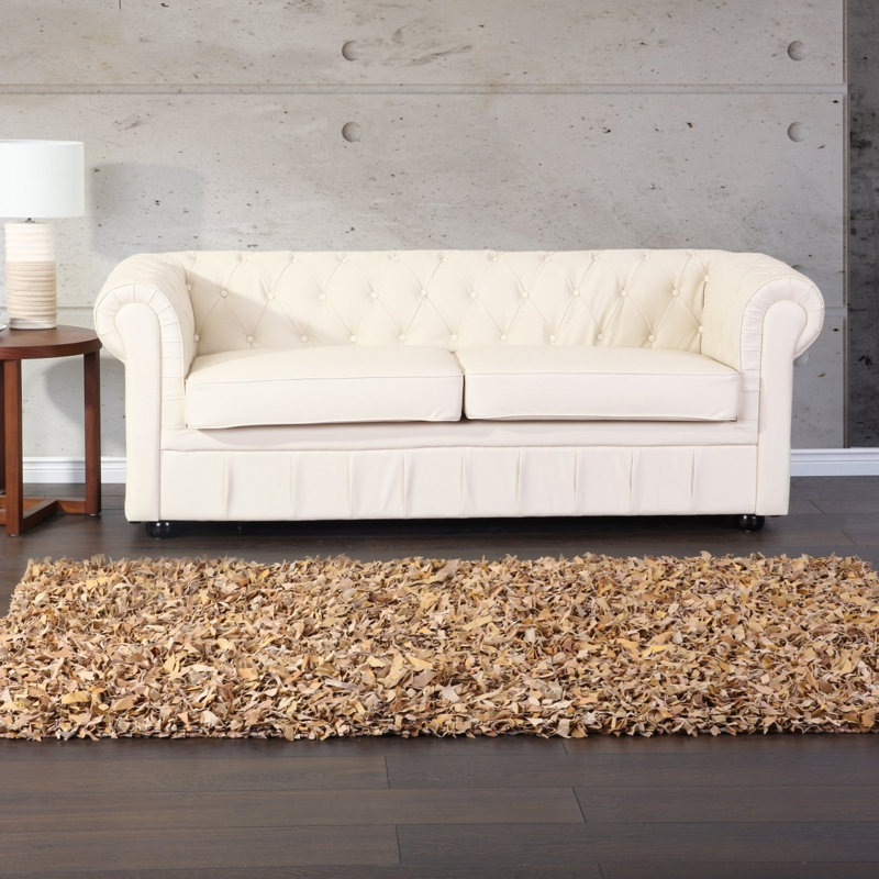 Verdell Solid Colour Leather Hand Woven 140cm X 200cm Area Rug