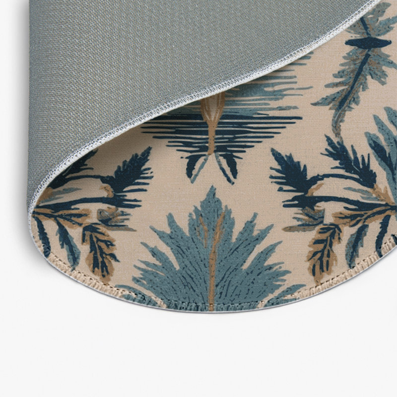 Nature Gray Indoor and Outdoor Area Rug, Round 5'