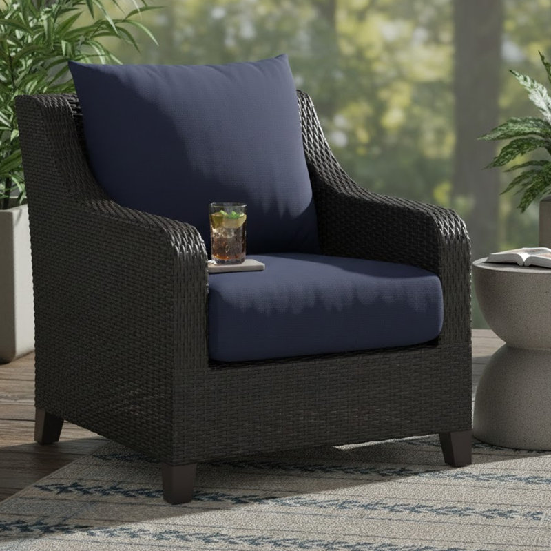 Ensemble de 2 fauteuils club d'extérieur Kyl, Bleu