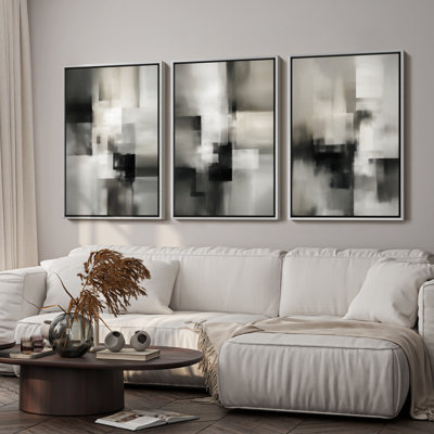 Art mural encadré, rétro, antique, classique pour chambre à coucher - 16 po x 24 po x 3 panneaux