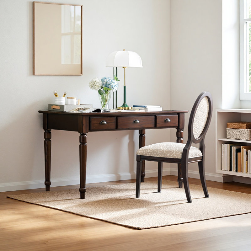 Bureau compact en cerisier, H 29,92 po x l 51,18 po x P 27,55 po