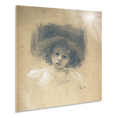 Portrait of a Child by Gustav Klimt - Unframed Drawing on Glass