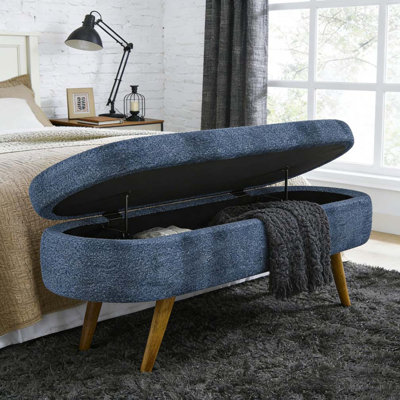 Banc de rangement repose-pieds ovale